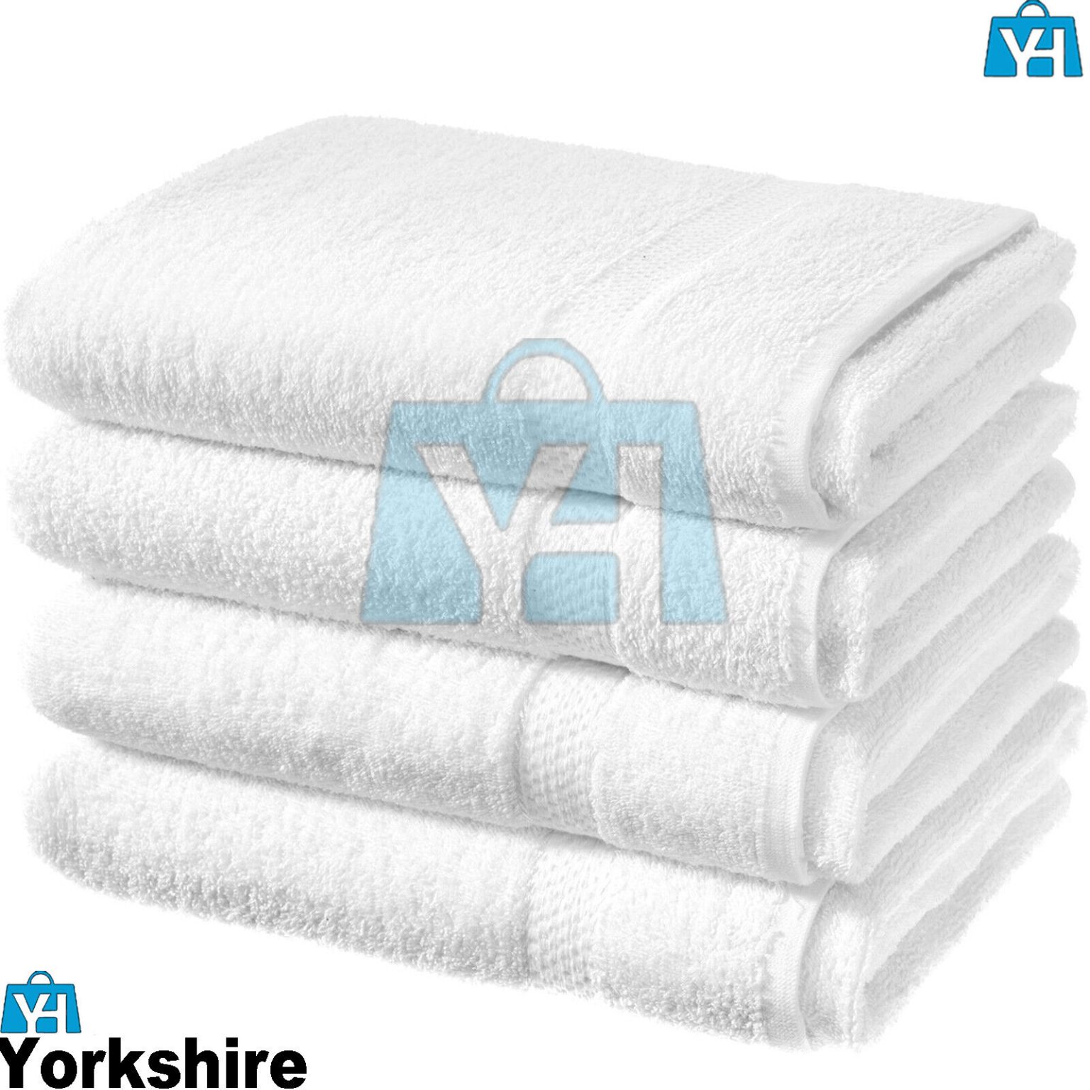 4 Pack White Bath Sheets 100 COTTON Towels Yorkshire Homeware